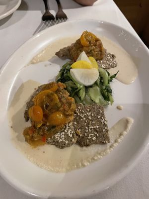 First course from Valentine’s Day menu  at Cafe Flora in Seattle