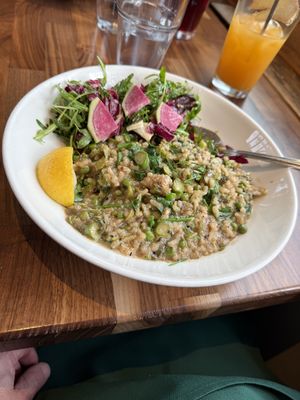 Asparagus and pea risottoo  at Cafe Flora in Seattle