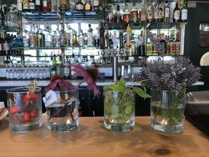 The bar at Cafe Flora in Seattle