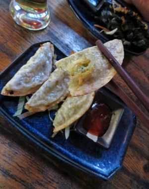 Finally some gyozas. Mild but tasty, super crunchy and soft at Rou Vegan in Berlin