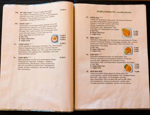 Menu page at Rou Vegan at Rou Vegan in Berlin