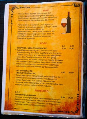 Menu page at Rou Vegan at Rou Vegan in Berlin