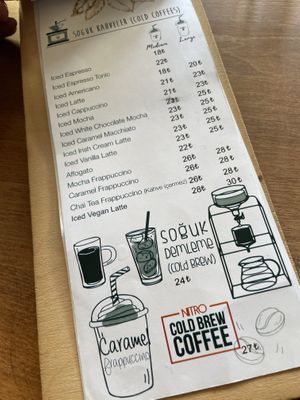 Menu at The Coffee Grinder in Datca