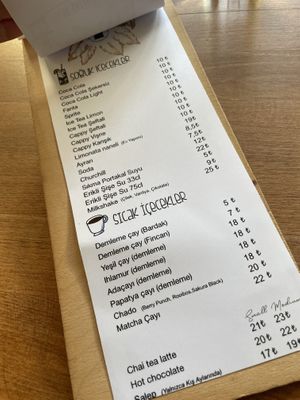 Menu at The Coffee Grinder in Datca