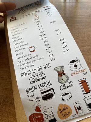 Menu at The Coffee Grinder in Datca