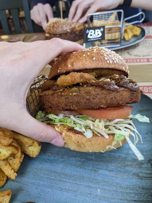 Vegan burger at B&B Brasserie in Bodrum