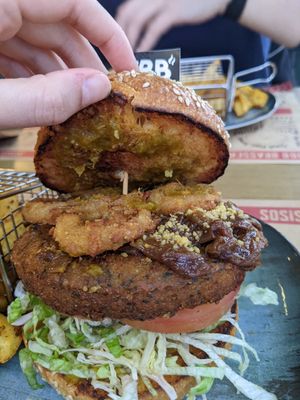 Vegan burger at B&B Brasserie in Bodrum