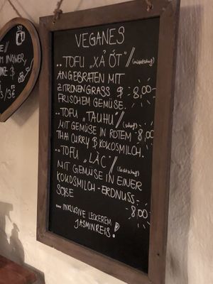 vegan menu  at Thang Long in Stuttgart