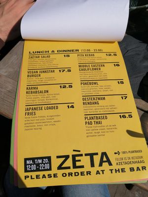 Menu 2 at Zeta in The Hague