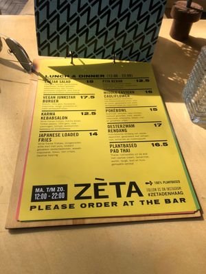 Lunch and dinner  at Zeta in The Hague