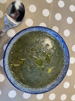 Nettle soup was very tasty (and free)  at Sprout Derby in Derby