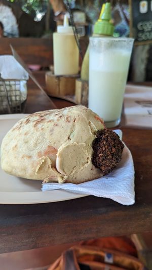 Falafel in pita at Bustavo Food Bus in Ometepe