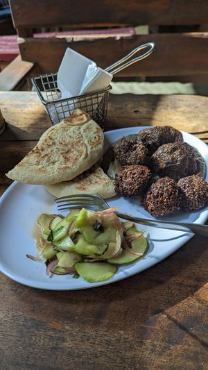 Babaganoush plate at Bustavo Food Bus in Ometepe
