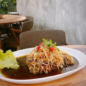 Fried fish  at Xiang Ji 香積素食 in Johor Bahru