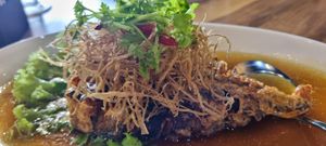 Black bean sauce fish at Xiang Ji 香積素食 in Johor Bahru