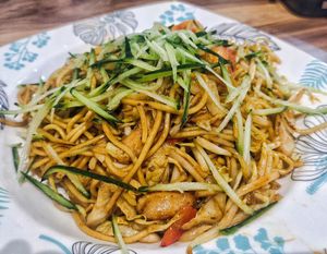 Fried Indian noodles, superlicious, highly recommend at Xiang Ji 香積素食 in Johor Bahru