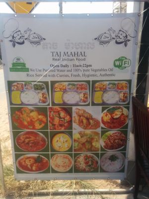 sign outside  at Taj Mahal in Siem Reap