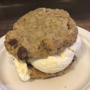choc-chip cookie ice-cream sandwich  at Cookies and Scream - Camden Lock Market in North West London