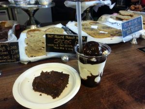 Brownie & choc-chili shake at Cookies and Scream - Camden Lock Market in North West London