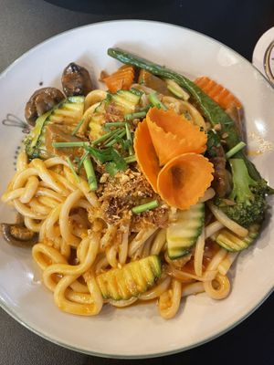 Udon with beef  at Vegan Bar in Schwerin