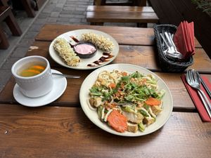 Crispy Tofu and Udon  at Vegan Bar in Schwerin