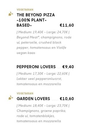 Menu at Pizza Hut in Antwerpen