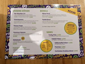 Speisekarte at Happy Döner in Mainz