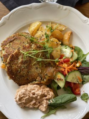 Zucchini fritters at Gaggeska Garden in Vasteras