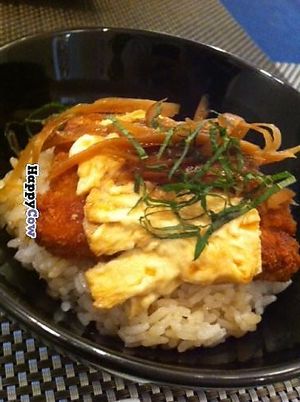 Koya-tofu cutlet rice bowl with Yuba curd as a substitute egg. Delicious!! at Oribio in Osaka