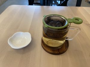Sannen bancha tea: nice aromatic tea. Slightly nutty and caramel-like. at Shokudo in Utrecht