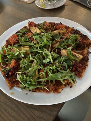 Vegan flammkuchen at Cine Café in Vlissingen