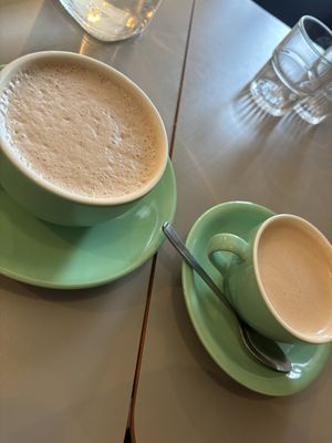 The server brought a mini hot chocolate as made too much for the one drink we ordered, love this !   at Manchester Jewish Museum in Manchester