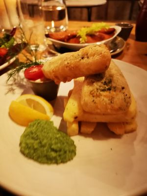 Beer battered smoked tofu at Morgan and Watson  in South East London