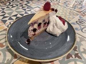 Blueberry NY style baked cheesecake… IN. SANE    at Morgan and Watson  in South East London