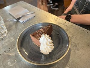 Belgian chocolate cake  at Morgan and Watson  in South East London