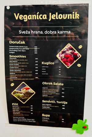 Menu. at Veganica in Subotica