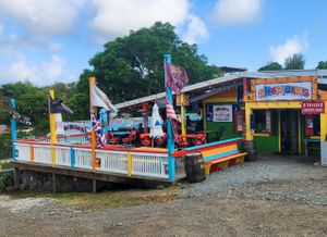 view from parking lot at Shambles in St John