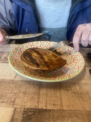 Mushroom and leek pie  at Blacksmith Gallery Cafe in Sheffield