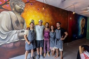 our support system at BOTICA BISTRO - Nutty Treesome in Playa Del Carmen