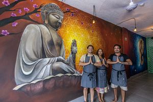 on a quest to be in our hearts as much as possiblr  at BOTICA BISTRO - Nutty Treesome in Playa Del Carmen