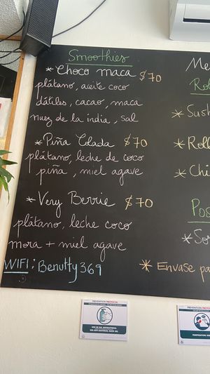 Smoothies were the best. The choco was like having a super chocolate milk shake   at BOTICA BISTRO - Nutty Treesome in Playa Del Carmen