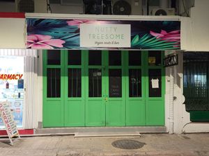 Entrance #Veganuary at BOTICA BISTRO - Nutty Treesome in Playa Del Carmen