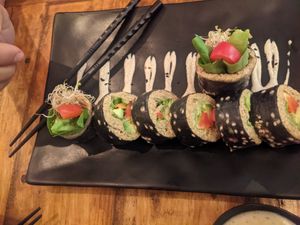 Sushi rolls at BOTICA BISTRO - Nutty Treesome in Playa Del Carmen