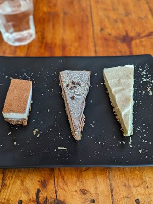 Tiramisu, Cheeky Monkey, Key Lime at BOTICA BISTRO - Nutty Treesome in Playa Del Carmen