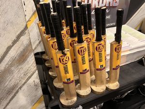 Table numbers (on cricket bats - love it!!)  at Bombay Dhaba in Upper Mount Gravatt