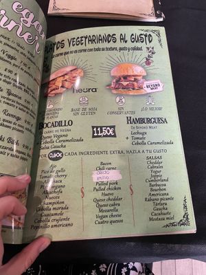 Vegan menu  at El Purgatorio in Cartagena