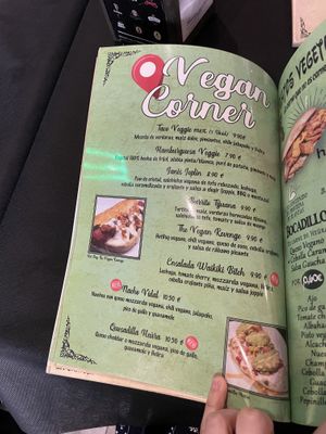 Vegan menu  at El Purgatorio in Cartagena
