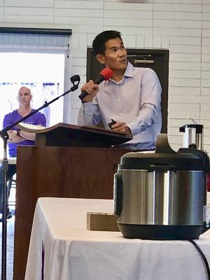 Dr Anthony Lim speaking at our standing room only yearly conference:
Get Healthy Sacramento Speaker Series! 4 docs and chef AJ! Yummy food!  at Sacramento Vegan Society in Sacramento