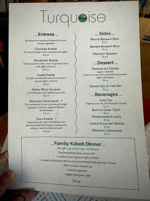 Menu  at Turquoise in Redondo Beach