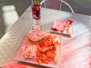 Jackwower with Potato Wedges and Housemade Limonade at Jaroon's American Diner at Jaroon's American Diner in Karlsruhe